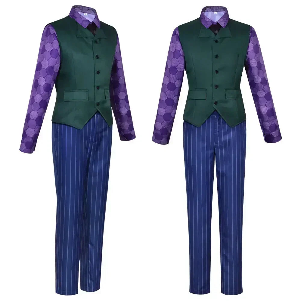 Men Clown  Costume Clown full set Coat Shirt Vest Tie Suit Outfits