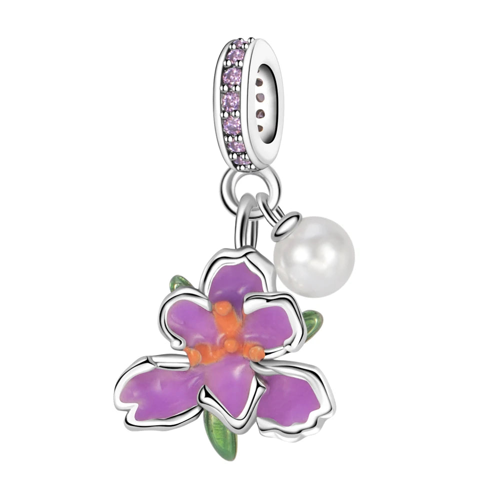 Purple Series 925 Sterling Silver Dreamy Lily Flower