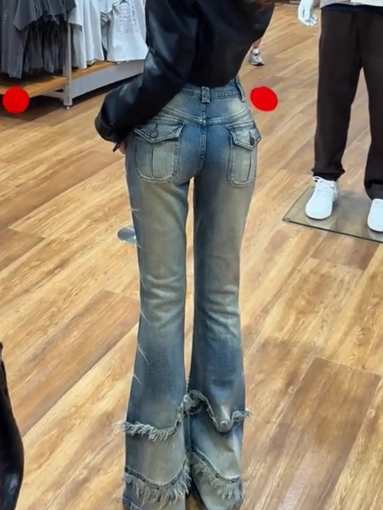 Jeans  High Waist Tapered Bell Bottoms