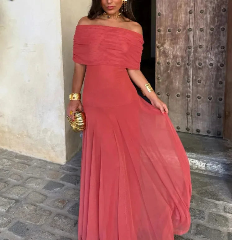Tube Top Mesh Stitching Dress