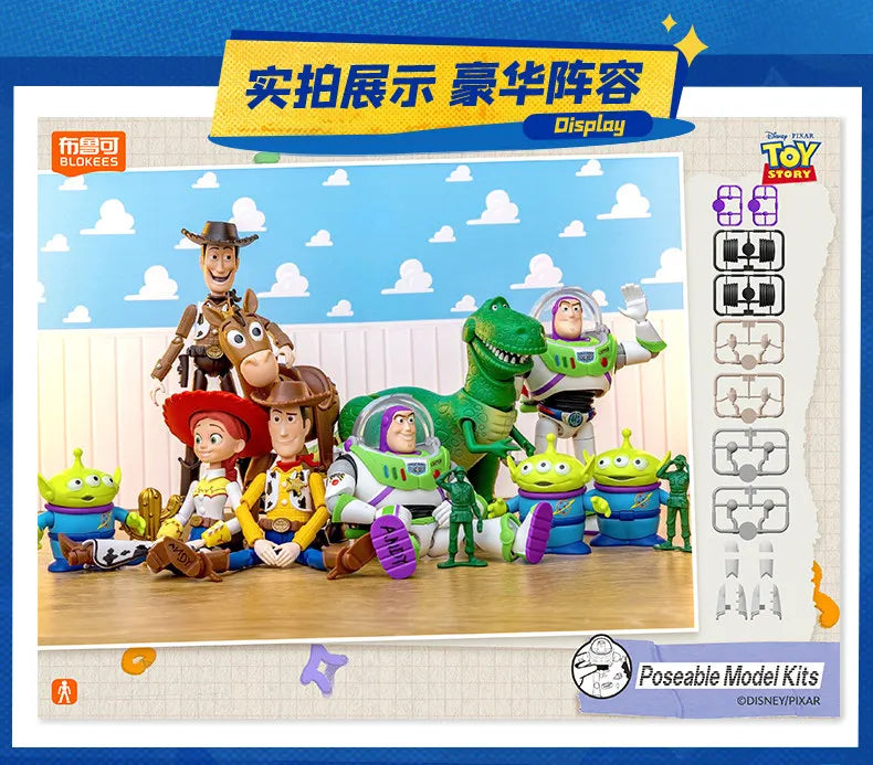 BLOKEES Original Toy Story Disney Pixar Woody Buzz Lightyear Jessie Rex Bullseye Alien Action Figures Assemble Model Toys Gift
