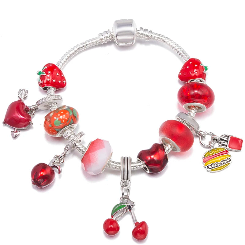 Hollow Foot Beads Charm Bracelets