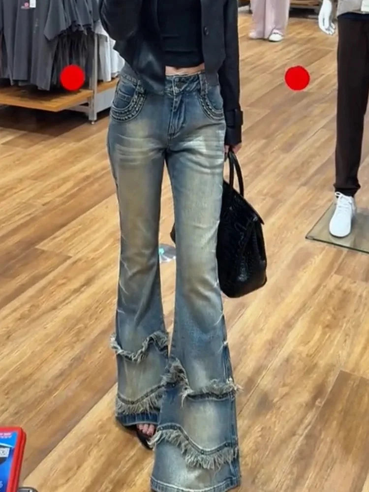 Jeans  High Waist Tapered Bell Bottoms