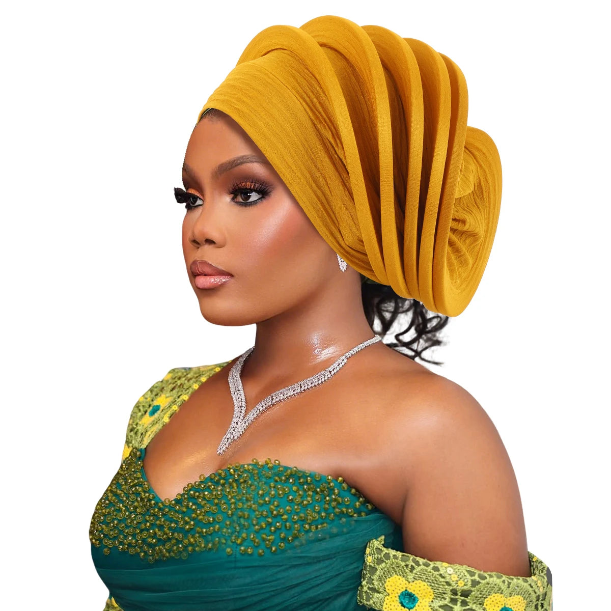 New Design Already Made African Headtie Turban Cap Lady Head Wraps Nigerian Wedding Auto Gele Party Headgear Headpiece Hat