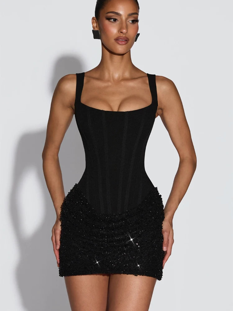 Solid Pleated Strapless Women's Dress Backless Off-shoulder