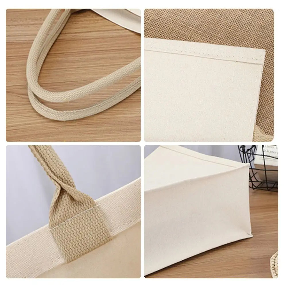 Hand Drawn Canvas Bag Reusable Large Capacity