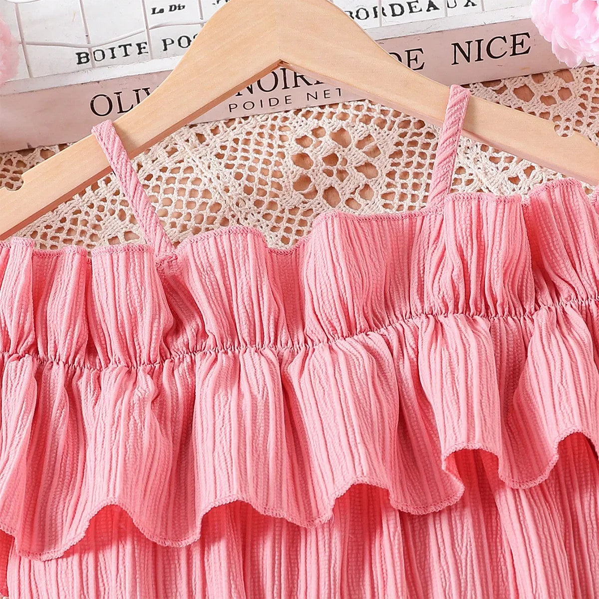 Dresses One-line Shoulder Strap Patchwork Lace Dress