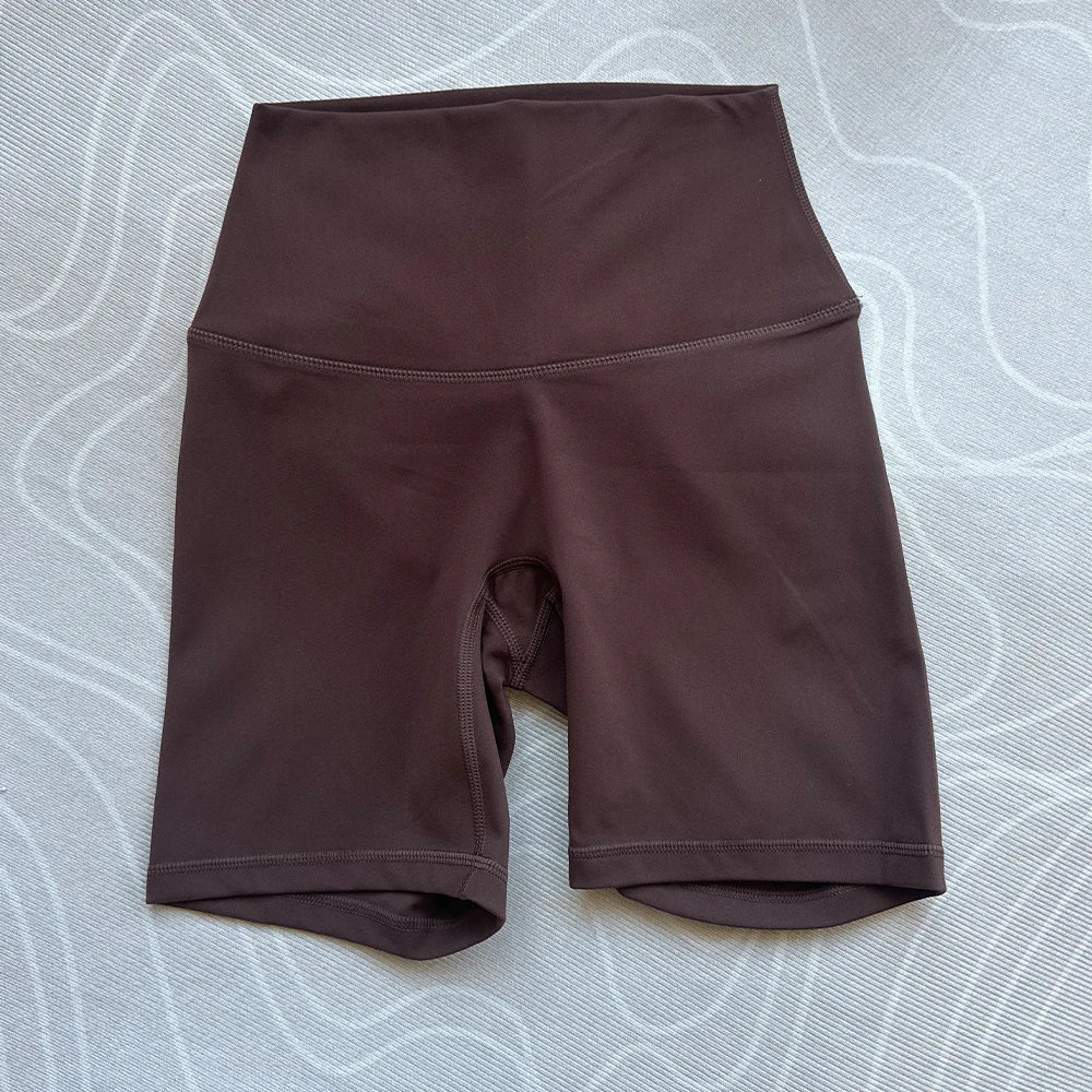 Solid Color Women Fitness Sports Short High Waist Yoga Short  Cycling Comprehensive Training Jog Squat Proof Internal Pockets