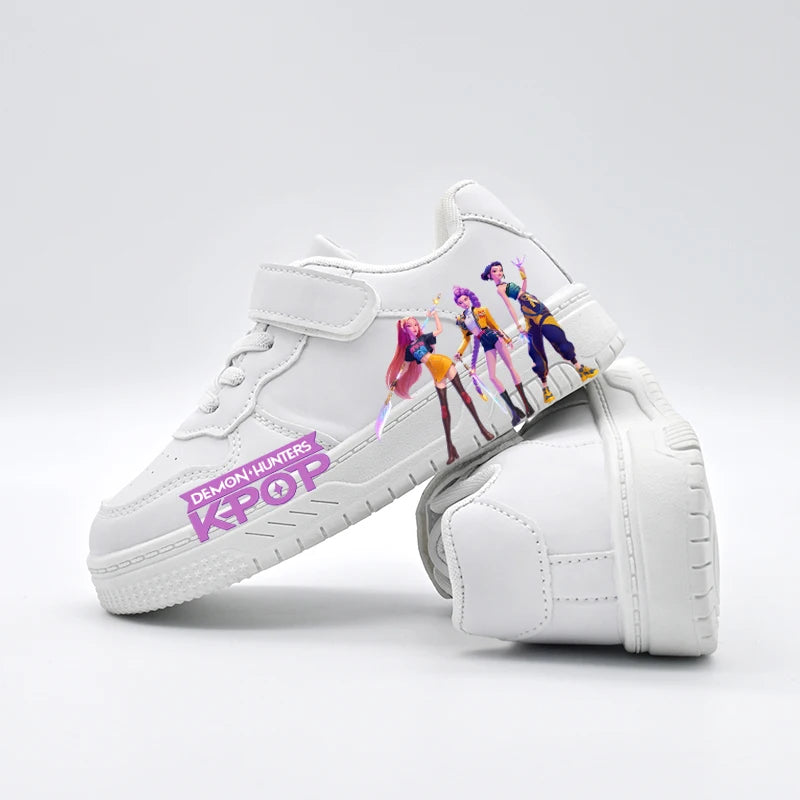 Kids New Design KPOP White Sport Shoes Boys Girls Anti-slip Breathable Sneakers