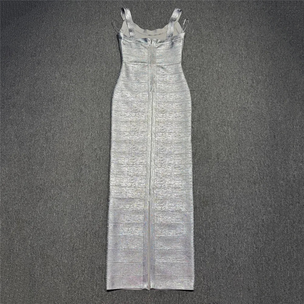 Spaghetti Strap Maxi Bandage Dress
