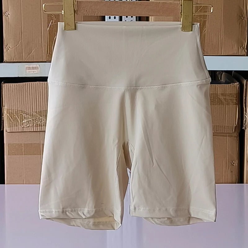 Solid Color Women Fitness Sports Short High Waist Yoga Short  Cycling Comprehensive Training Jog Squat Proof Internal Pockets