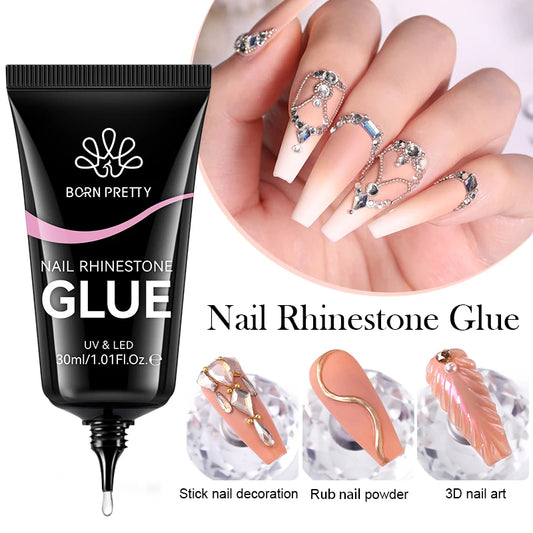 Nail Rhinestone Glue 30ML Gel Nail Glue 3D Shaping Sculpting Carving Flower DIY Decoration  Gem Glue Nail Supplies