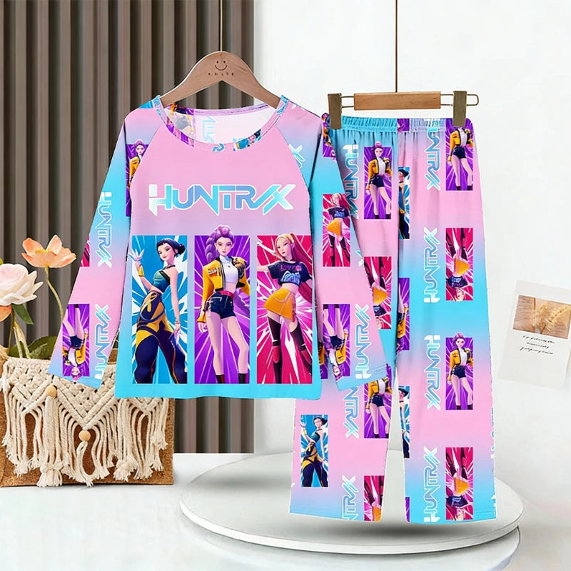 New  Pijamas Long Sleeve Print Cartoon