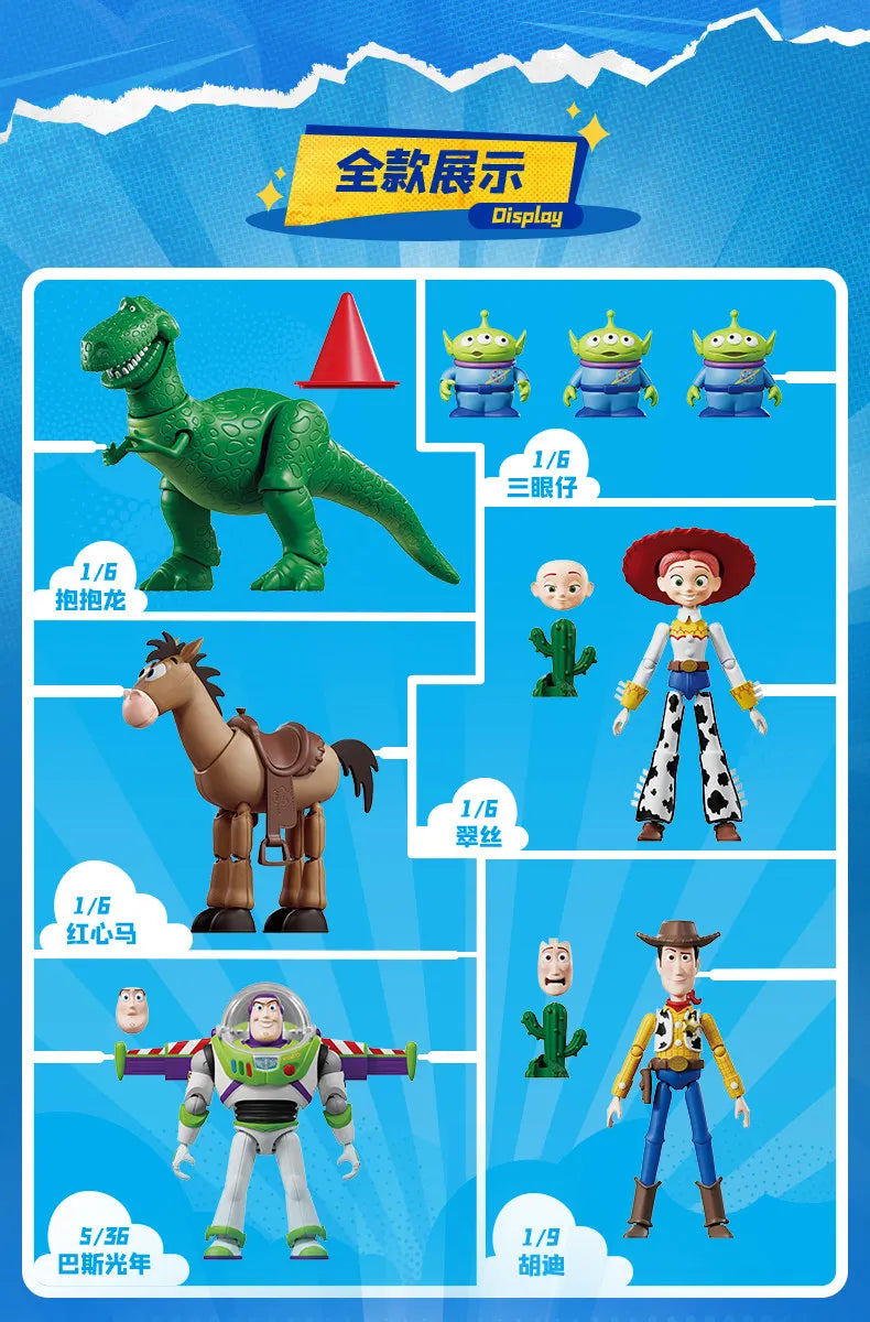 BLOKEES Original Toy Story Disney Pixar Woody Buzz Lightyear Jessie Rex Bullseye Alien Action Figures Assemble Model Toys Gift