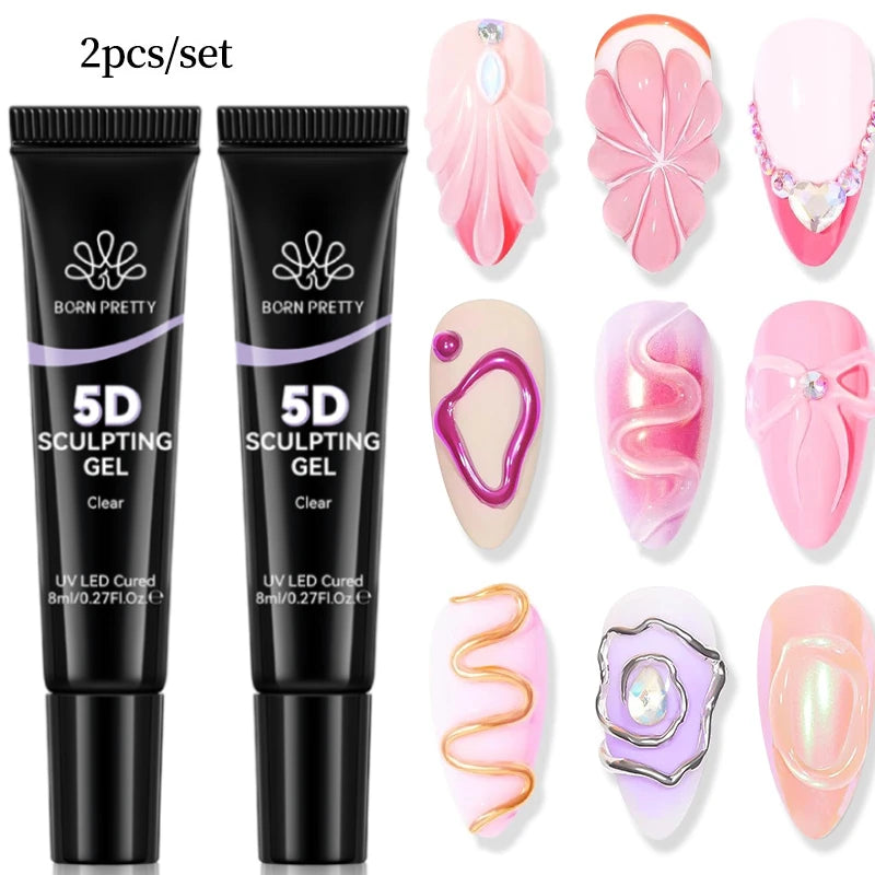 Nail Rhinestone Glue 30ML Gel Nail Glue 3D Shaping Sculpting Carving Flower DIY Decoration  Gem Glue Nail Supplies