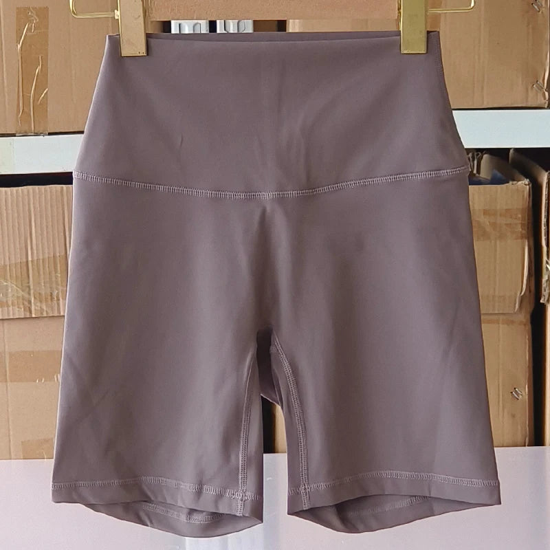 Solid Color Women Fitness Sports Short High Waist Yoga Short  Cycling Comprehensive Training Jog Squat Proof Internal Pockets