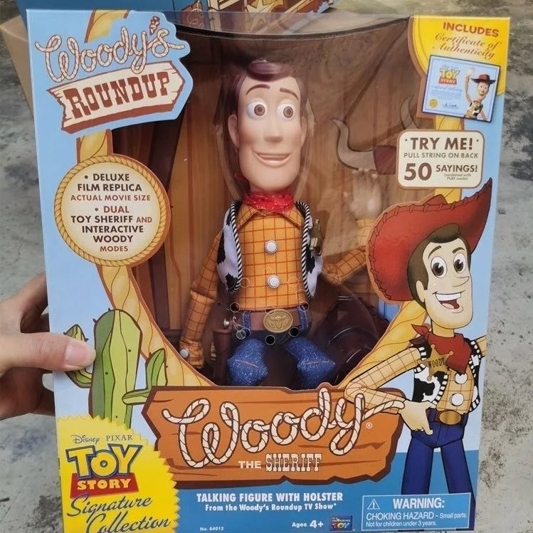 Disney Hot Movie Pixar Toy Story 5 40cm Woody Action Figures English Sound Character Doll Cloth Cowboy Birthday Xmas Gift
