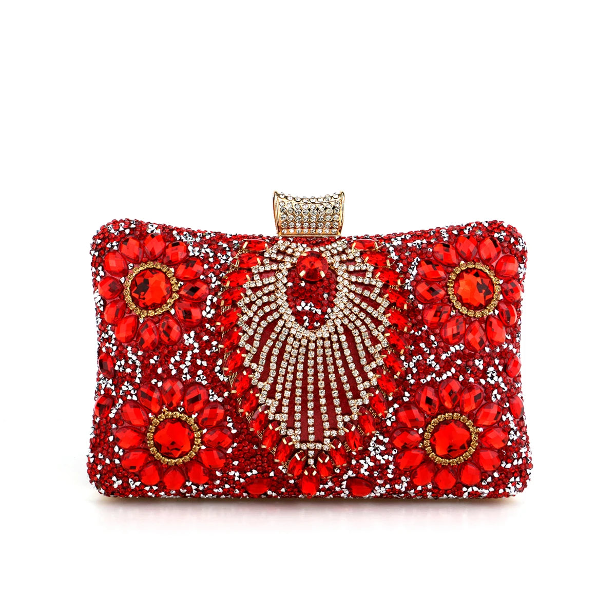 Acrylic Flower One Side Glitter Tassel  Clutch