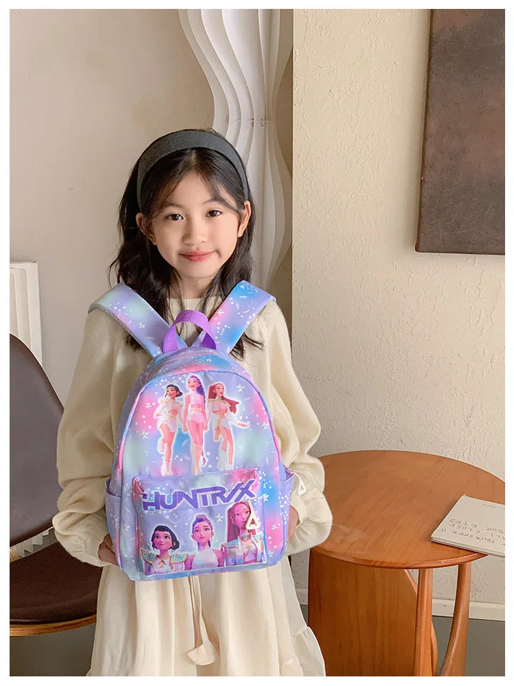 Pink 10-Inch Lightweight Backpack K D H Rumi Mira Zoey HUNTR/X Saja School Bag for Boys And Girls Kindergarten Moch