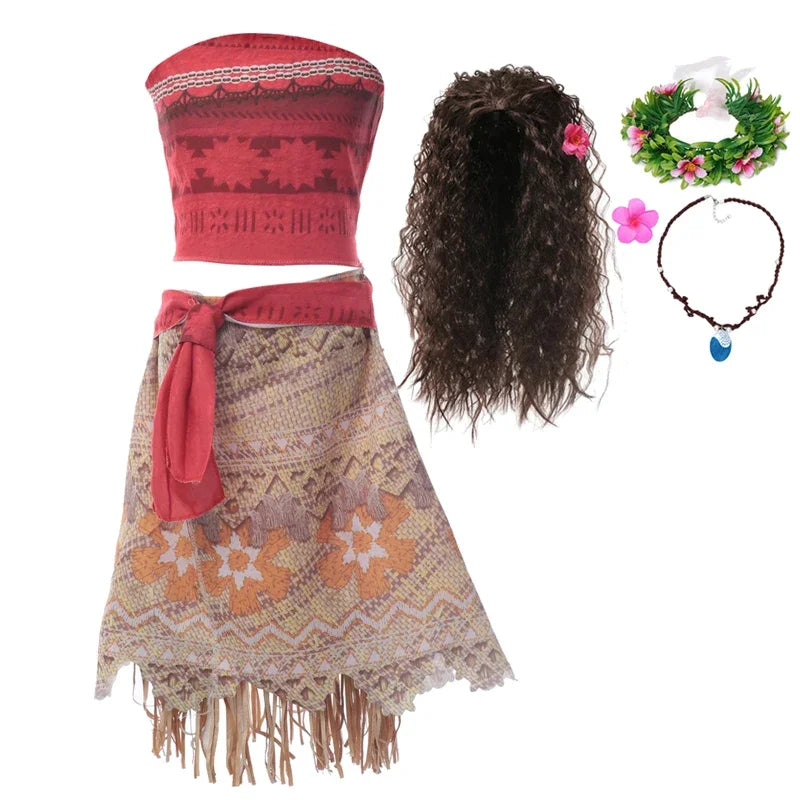 Moana Elsa Princess Dress for Girls Costume Kid Children Cosplay Birthday Carnival Party Outfit Toddler Fancy 2-8Y Birthday Gift