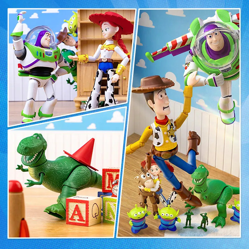 BLOKEES Original Toy Story Disney Pixar Woody Buzz Lightyear Jessie Rex Bullseye Alien Action Figures Assemble Model Toys Gift