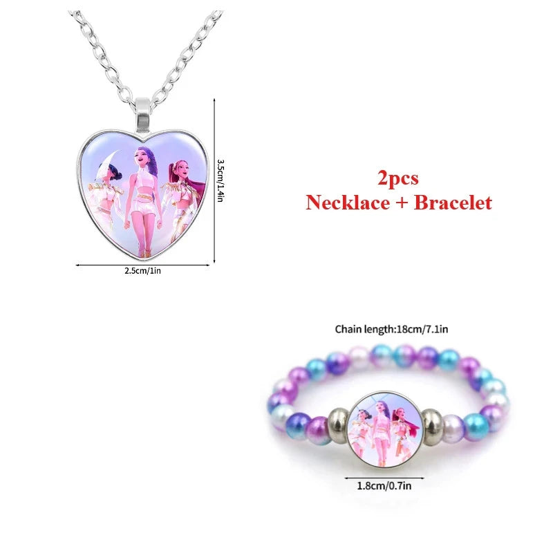 Kpop Rumi Mira Zoey Necklace Bracelet Accessories 2pcs