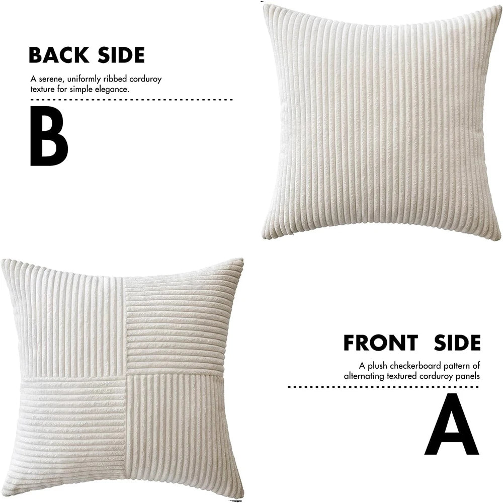 Green Corduroy Striped Decorative Throw Pillow Cover 45x45CM Mordern Spring Nordic Pillow Cases for Couch Sofa Living Room Bed
