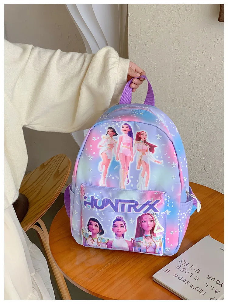 Pink 10-Inch Lightweight Backpack K D H Rumi Mira Zoey HUNTR/X Saja School Bag for Boys And Girls Kindergarten Moch