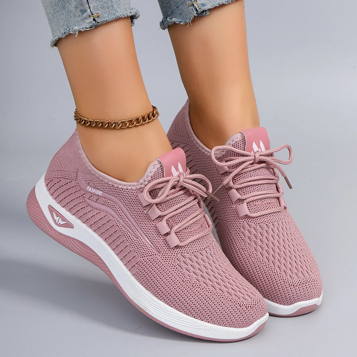 Spring and Autumn New Women's Casual Lace up Comfortable, Breathable, Lightweight and Wear-Resistant Sports Shoes