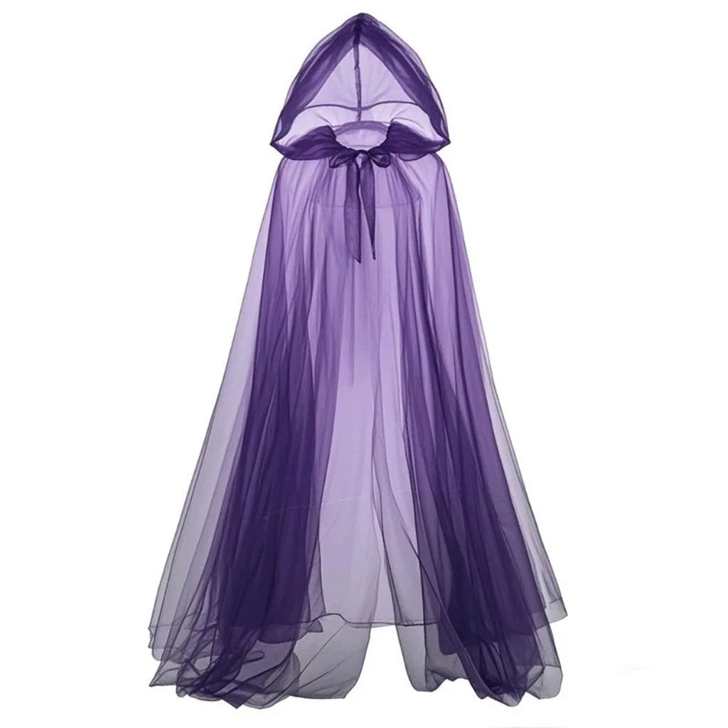 Full Length Cloak Dark Long Cape Sheer