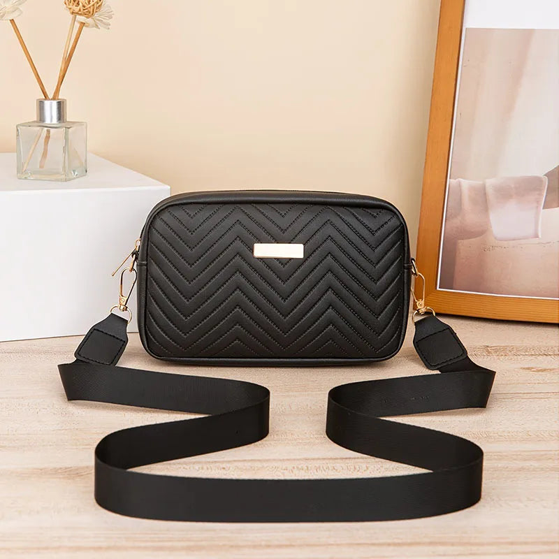 Minimalist Mini Fashionable Quilted Crossbody Bag Wallet, Trendy PU Shoulder Bag, WOMEN'S Casual Handbag and Mobile Phone Wallet