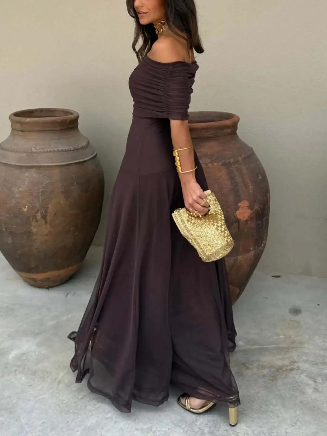 Tube Top Mesh Stitching Dress