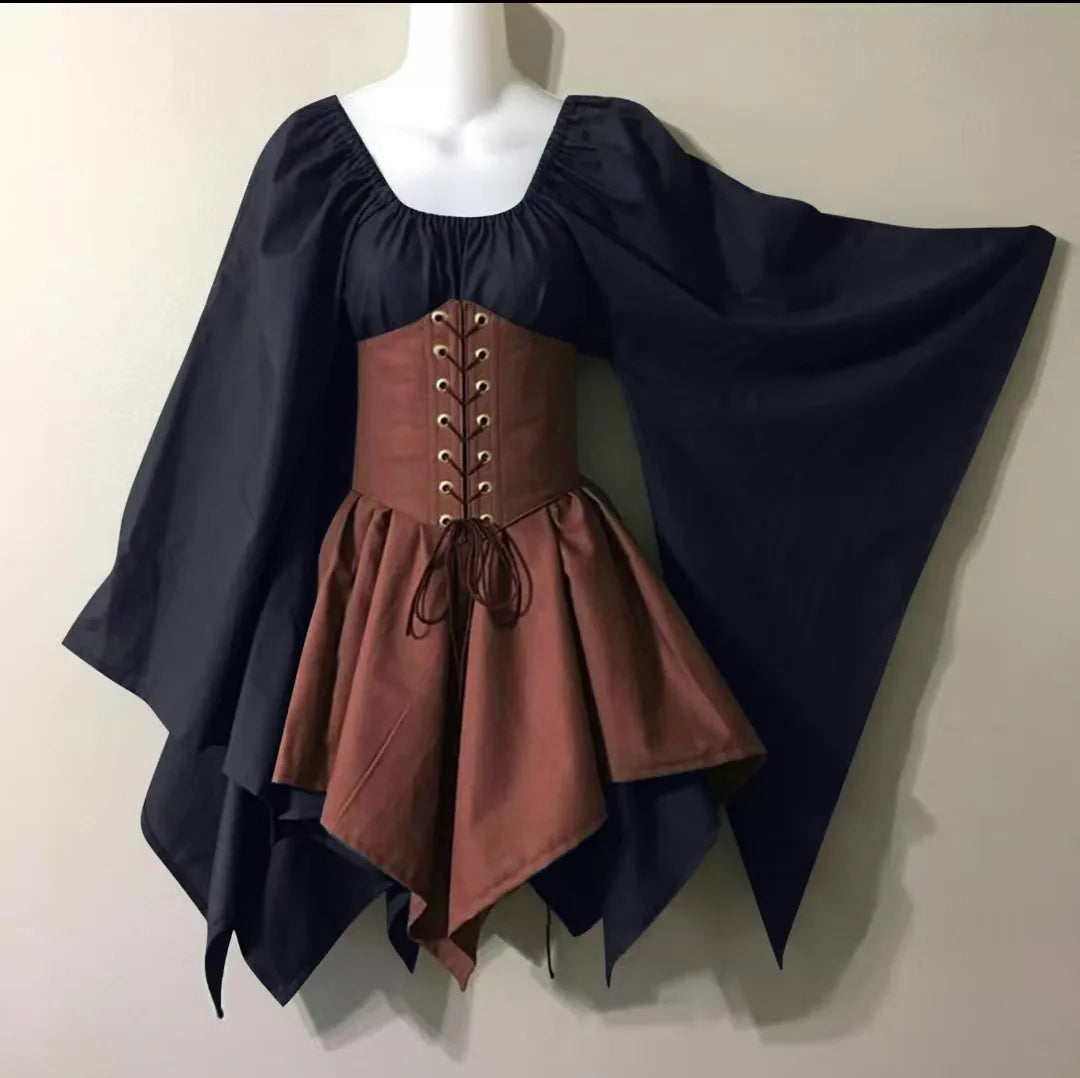 Halloween Cosplay Vintage Fairy Elf Costume Dress