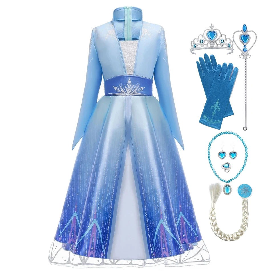 Moana Elsa Princess Dress for Girls Costume Kid Children Cosplay Birthday Carnival Party Outfit Toddler Fancy 2-8Y Birthday Gift