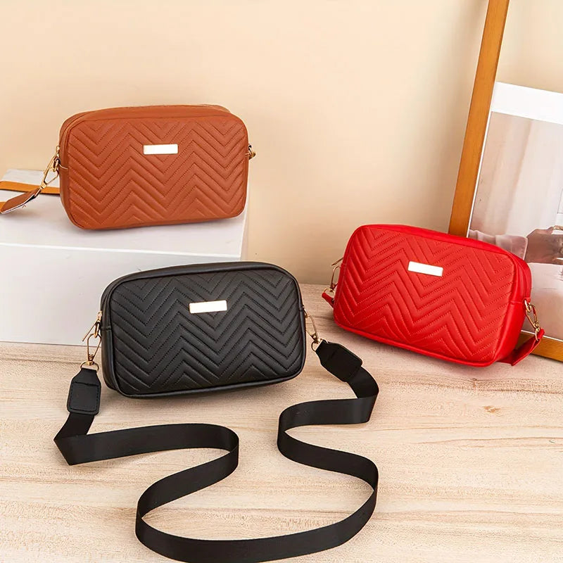 Minimalist Mini Fashionable Quilted Crossbody Bag Wallet, Trendy PU Shoulder Bag, WOMEN'S Casual Handbag and Mobile Phone Wallet