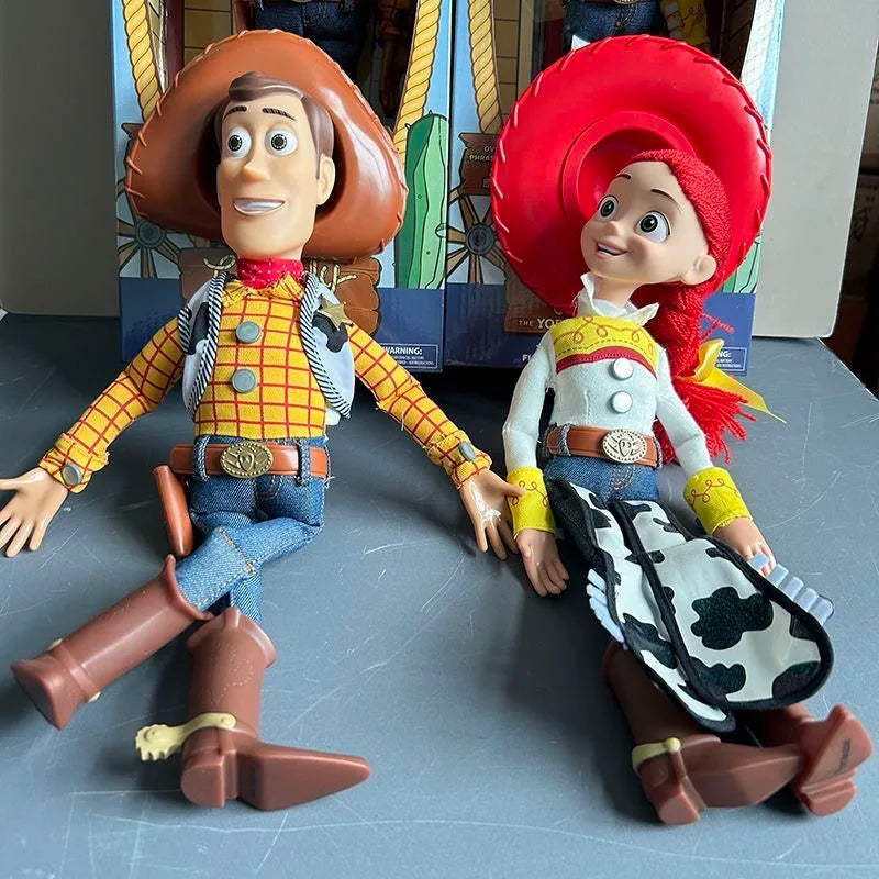 Disney Hot Movie Pixar Toy Story 5 40cm Woody Action Figures English Sound Character Doll Cloth Cowboy Birthday Xmas Gift
