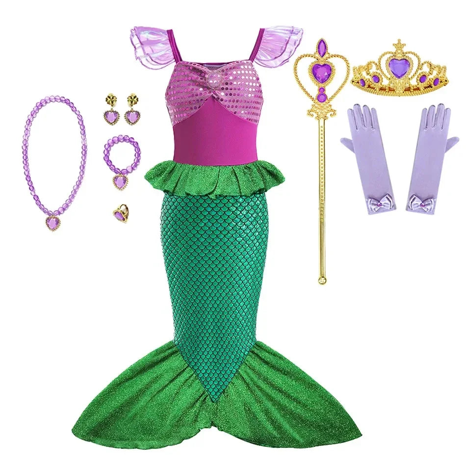 Moana Elsa Princess Dress for Girls Costume Kid Children Cosplay Birthday Carnival Party Outfit Toddler Fancy 2-8Y Birthday Gift