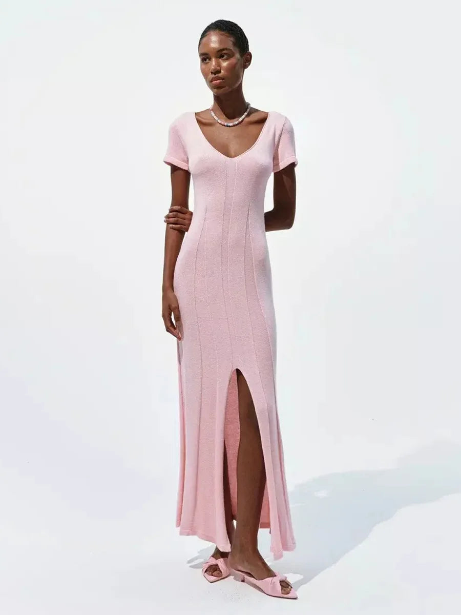 Short-Sleeved Knitted Dress