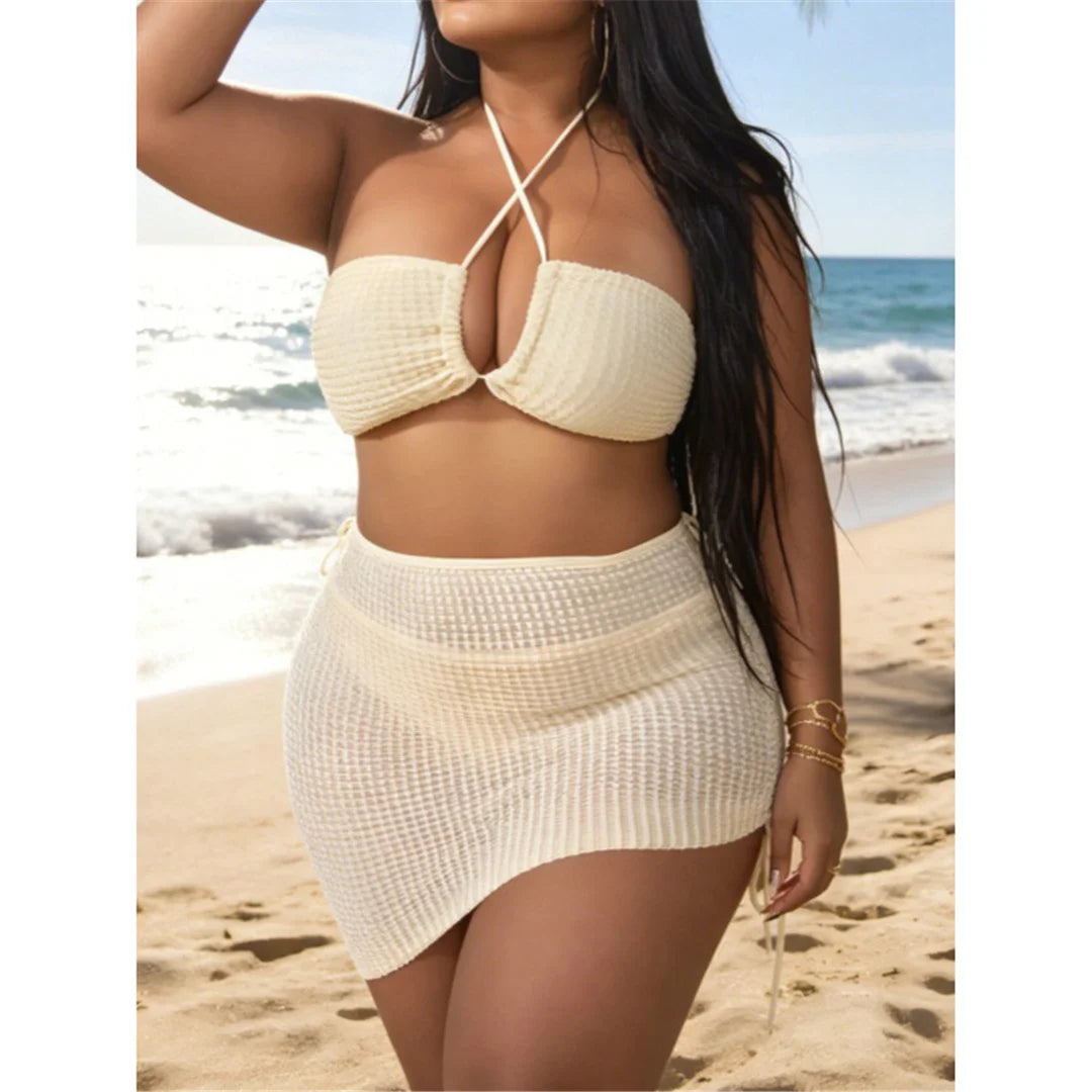 0XL - 4XL 3PCS Bikini Plus Size Swimwear