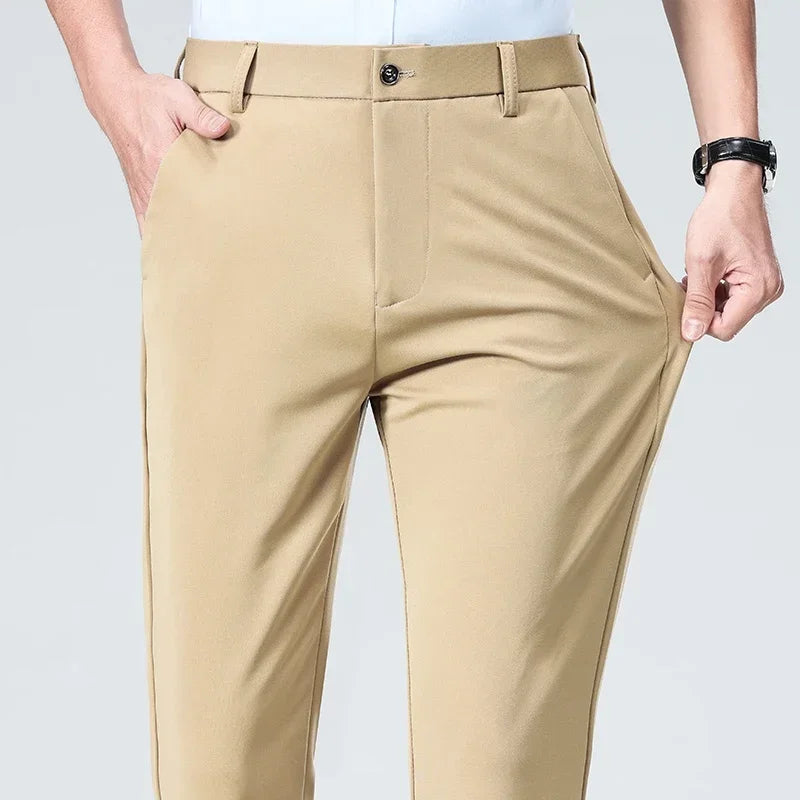 Thin Trousers Men Formal Dress Suit Pants