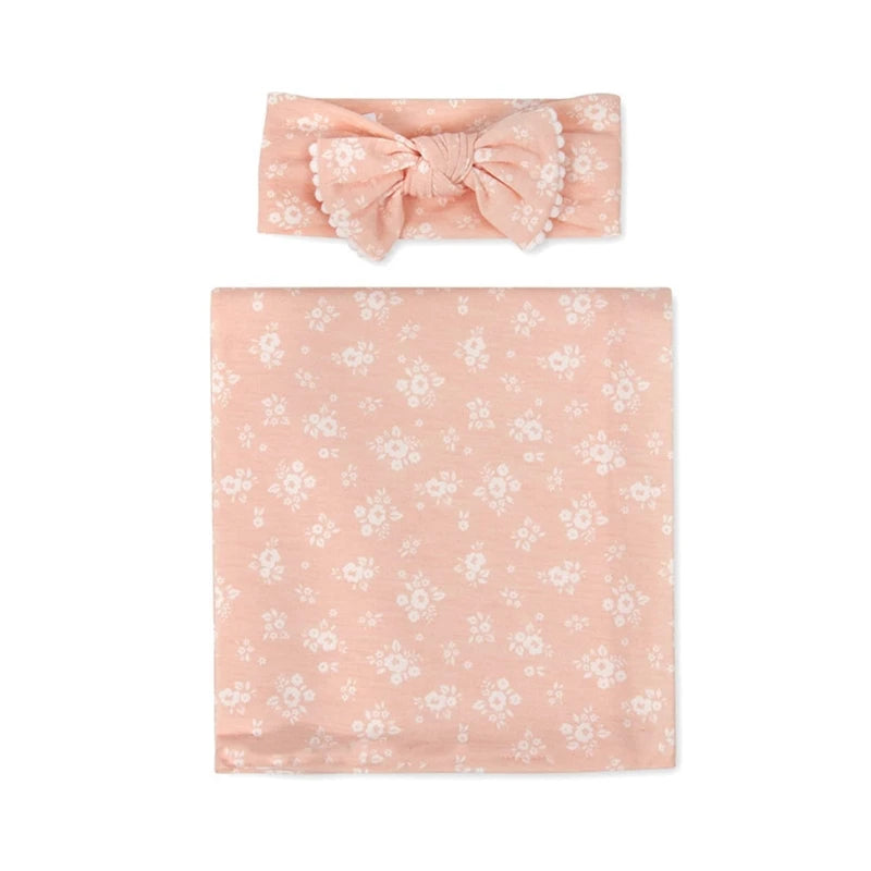 2pcs Newborn Baby Microfiber Swaddle Wrap with Beanie