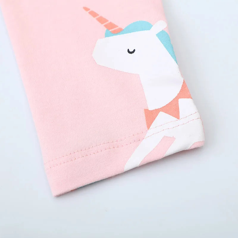 Little maven Baby Girls Leggings Pants Cotton Trousers Toddler Kids Clothes Cartoon Pink Unicorn Children's Clothing Autumn