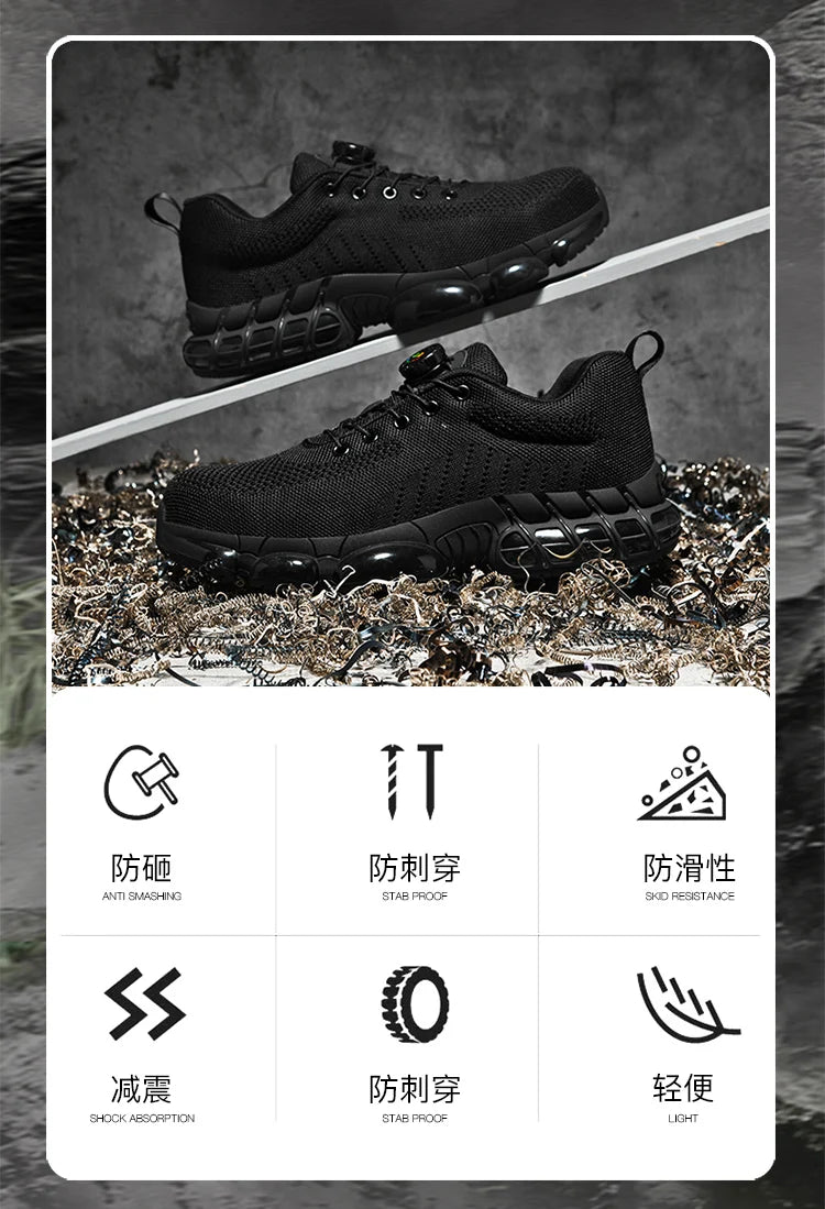 Men's Military Tactical Boots Army Boots Men Side Zipper Military Boots Men Anti-Slip Ankle Boots Work Safety Shoes Hiking Shoe
