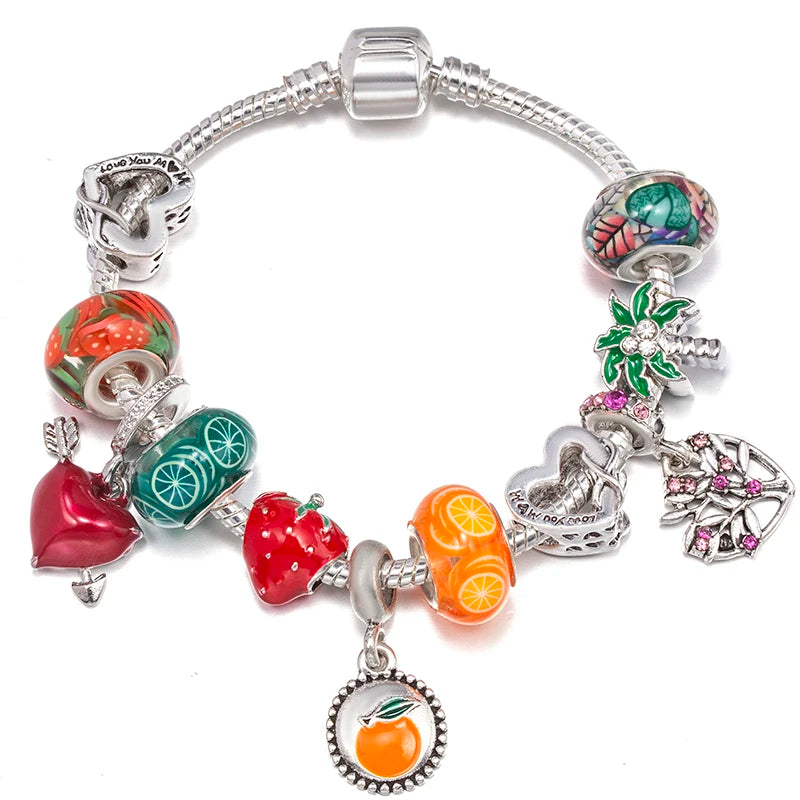 Hollow Foot Beads Charm Bracelets