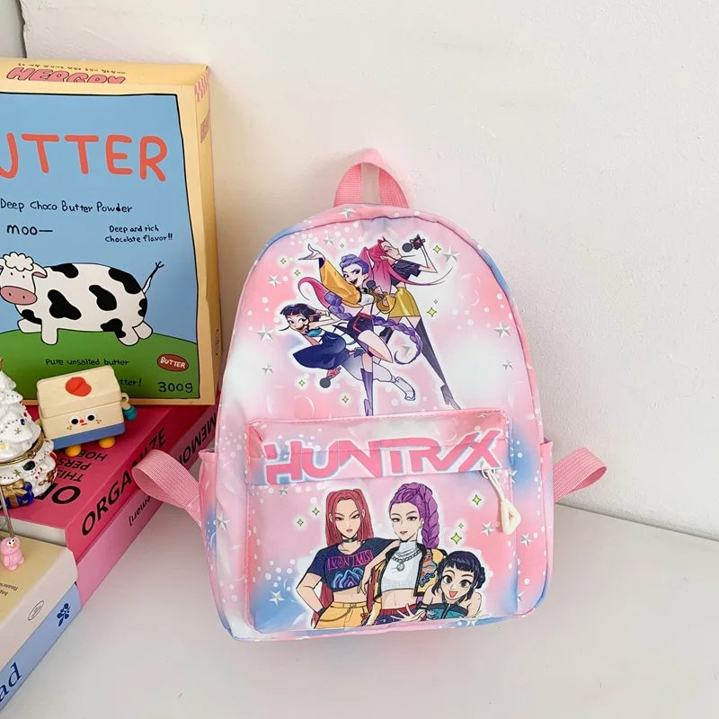 Pink 10-Inch Lightweight Backpack K D H Rumi Mira Zoey HUNTR/X Saja School Bag for Boys And Girls Kindergarten Moch
