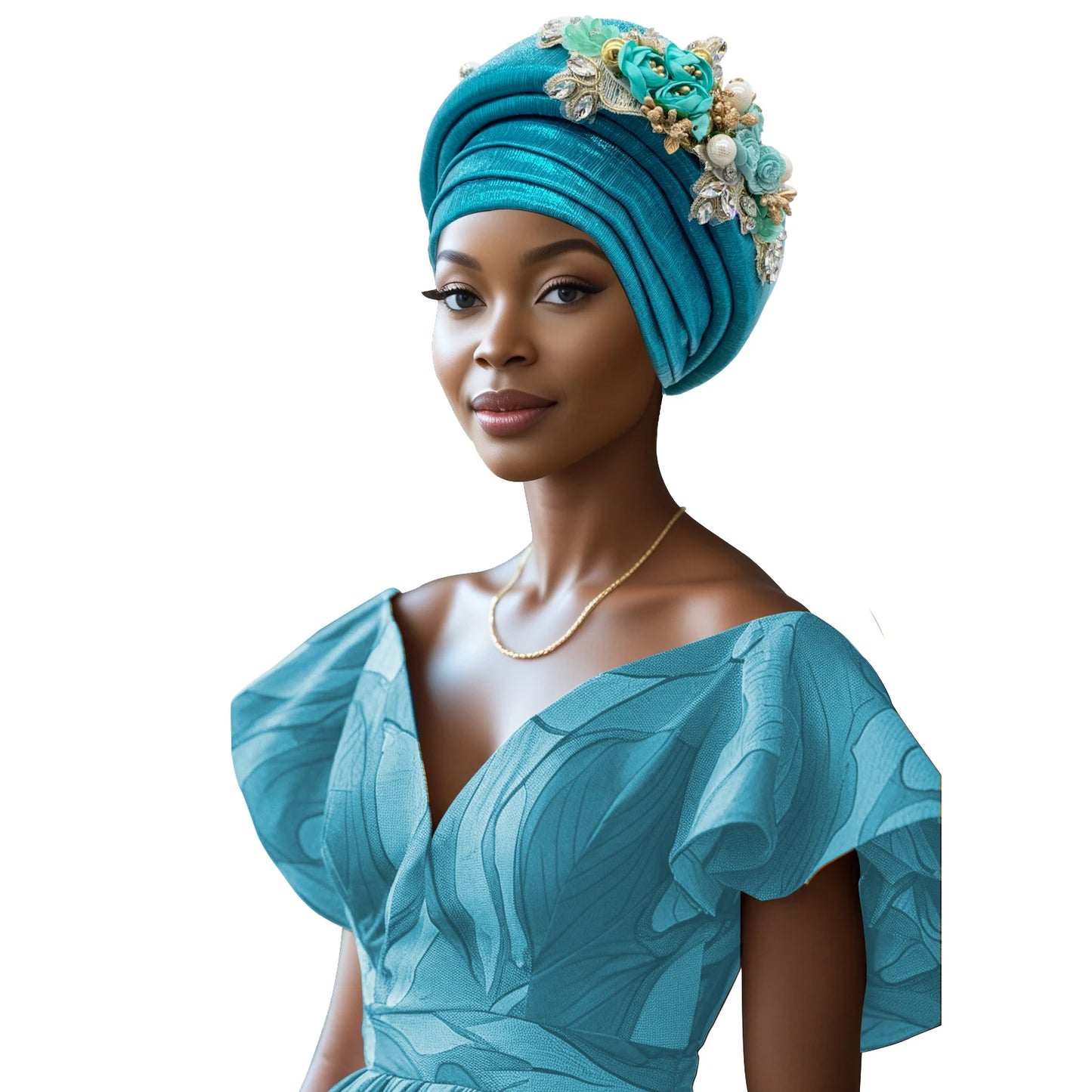 Exquisite Bouquet Turban Cap
