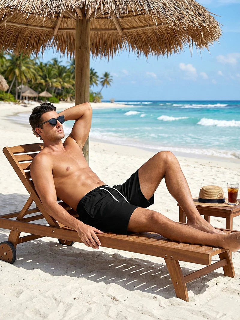 Mens Swim Trunks with Compression Liner Phone Pocket