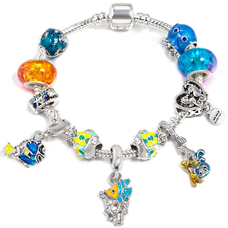 Hollow Foot Beads Charm Bracelets