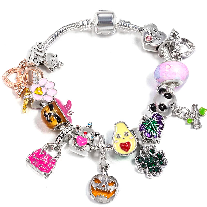 Hollow Foot Beads Charm Bracelets