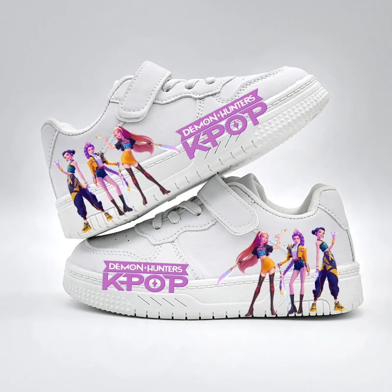 Kids New Design KPOP White Sport Shoes Boys Girls Anti-slip Breathable Sneakers